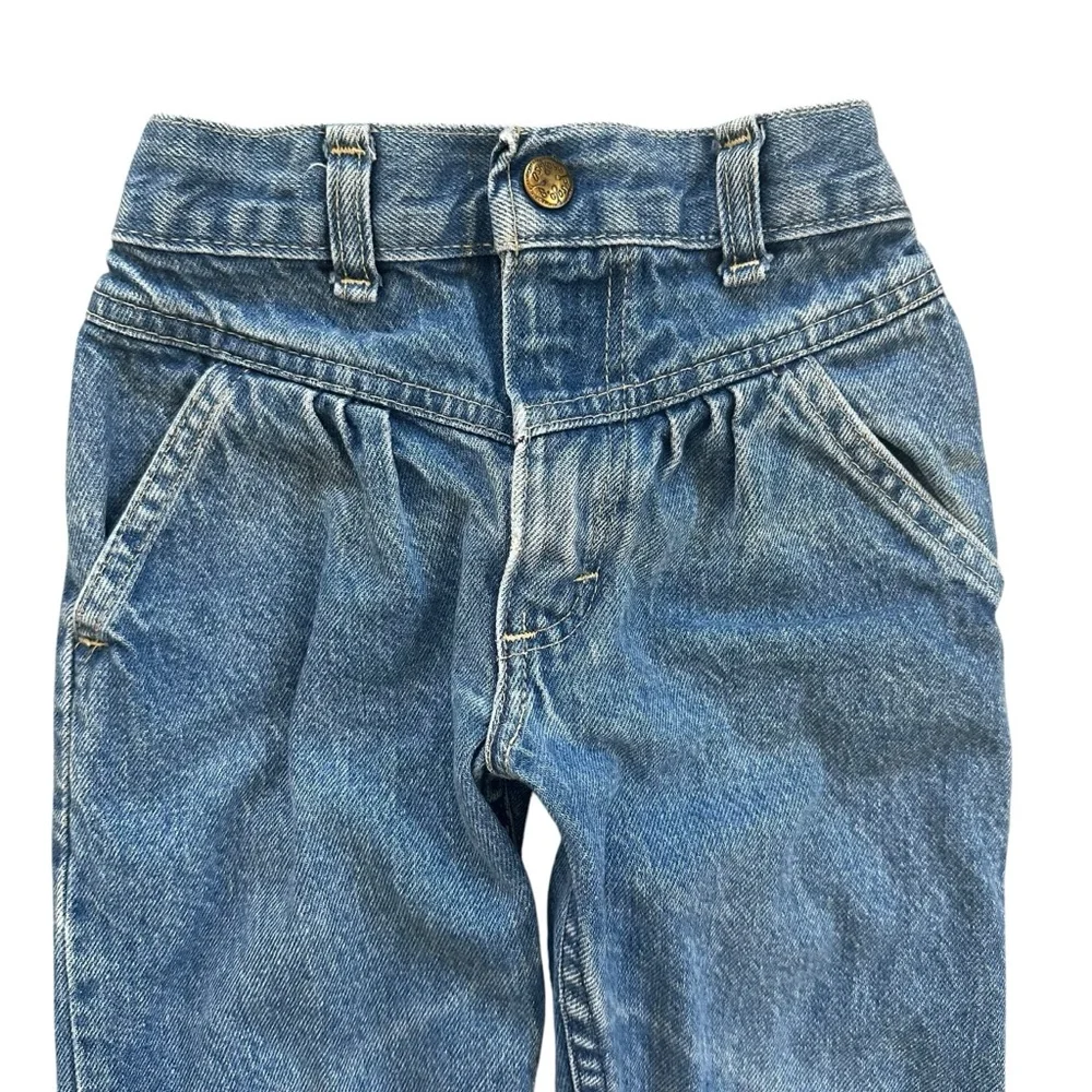 Vintage 80s 90s OshKosh B'Gosh Medium Wash Bare Back Jeans Talon 42 Zipper Sz 4